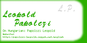 leopold papolczi business card